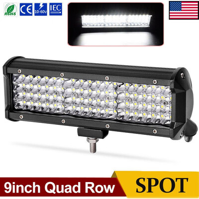 

9 INCH 216W LED LIGHT BAR SPOT BEAM 4 QUAD ROW ATV SUV OFF-ROAD ON-ROAD WORK 9