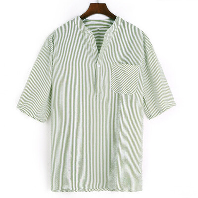

Toponeto Fashion Mens Stripe Buttons Pocket Casual Short Sleeve Shirt Top Blouse