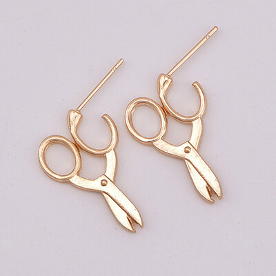 

Original Scissor Shape Stud Earring for Women Punk Anti-allergy Cute Earrings