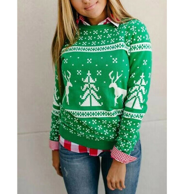 

Womens Lady Long Sleeve Christmas Sweater Sweatshirt Jumper Winter Pullover Tops