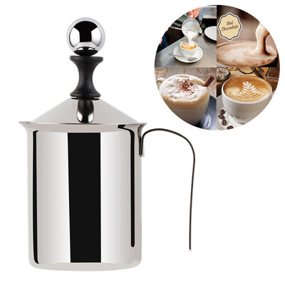 

Milk Frother 400800ML Stainless Steel Double Mesh Coffee Creamer Foamer Maker