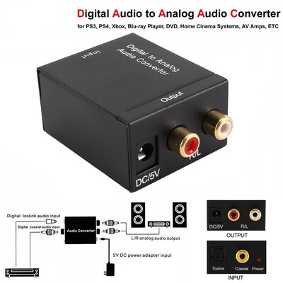 

Edtree Digital Spdif Optical Toslink Coax To Analog Rca Audio Converter 15m Opt
