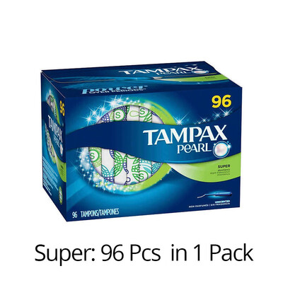 

Tampax Pearl Unscented Tampon Regular & Super Absorbency 96 PcsPack Sanitary Towel menstrual