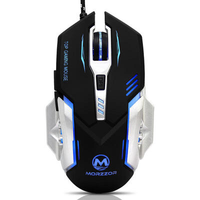 

USB Wired Mechanical Mouse White Black Colorful LED Lights Gaming Office Computer Home Universal Mouse