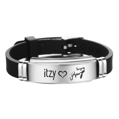 

KPOP ITZY Personalized Signature Lettering Adjustment Strap Stainless Steel Silicone Bracelet