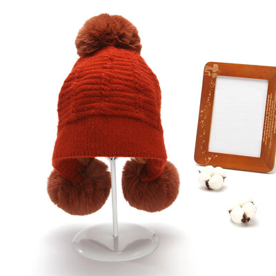 

Tailored Fashion Womens Winter Collar Plus Wild Thick knit Warm Hat