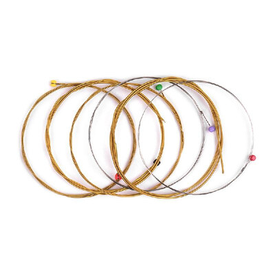 

Acoustic Folk Guitar Strings Set Steel Core Golden-Copper Winding 6pcs Set