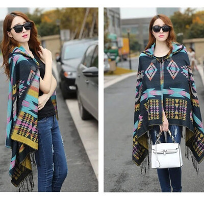 

〖Follure〗Women Winter Knitted Cashmere Poncho Capes Shawl Cardigans Sweater Coat