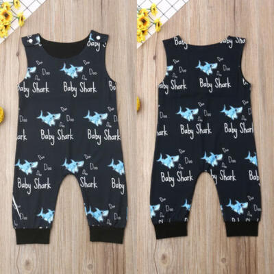 

Infant Baby Boys Clothes Sleeveless Shark Romper Jumpsuit Overall Outfit Sunsuit