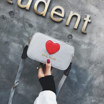 

Tailored Woman Trendy Peach Heart Shoulder Bag Girl Color Collision Campus Style Hand Bag