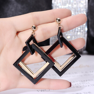 

2019 latest design brand creative acrylic geometric square earrings generous minimalist earrings gifts for women