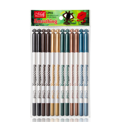 

12Pcs Menow Wooden Handle Eyeshadow Eyeliner Pencil Waterproof Lasting Cosmetics