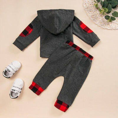 

Toddler Baby Boy Girls Clothes Warm Hooded SweatshirtPants Outfit