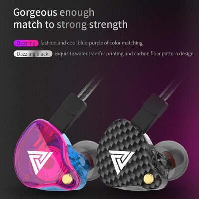 

QKZ VK4 35mm Wired Headphones In-ear Sports Headset Moving Coil Music Earphones In-line Control with Mic Detachable Replaced Cabl