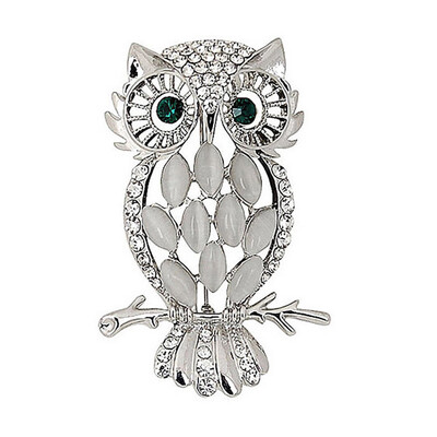 

Exquisite Life Essential Cartoon Opal Owl Gold&Silver Two-Tone Brooch Corsage 57 32cm