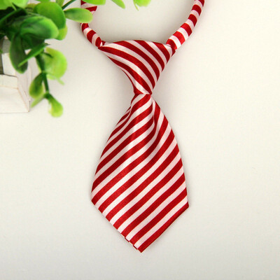 

Small Dog Cat Pet Stripe Bow Tie Neck Tie White Collar