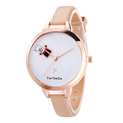 

Temperament Womens Watches Simple Pattern Dial Ladies Fashion Quartz Wristwatch Golden border Clock Casual Gift Reloj Mujer