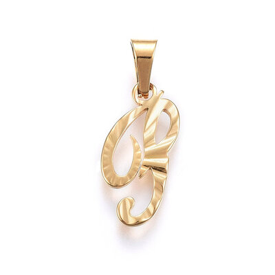 

304 Stainless Steel Pendants Alphabet Golden LetterP 175x8x1mm Hole 5x3mm