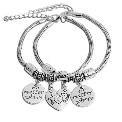 

Silver Funny Best High Quality Friendship Jewelry Bracelet Charm Where Friends Matter Best