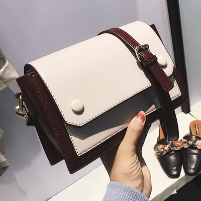 

Small bag girl 2019 autumn&winter new fashion Korean version of fashion shoulder bag chic collision color slanted small square