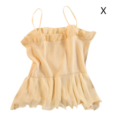 

Sweet Tank Top Cute Girl Style Camisole Fashion Novel Tops Women Folds Decorative Camisole Knitted Womens Camisole