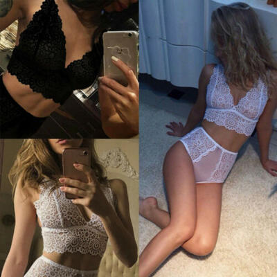

Women Sexy Lace Floral Bralette Bra Bustier Padded Crop Top Lingerie Underwear