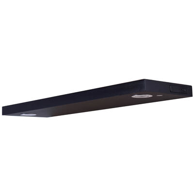

48" BlackWhite Wall Mount Shelf with LED Lamp-Black