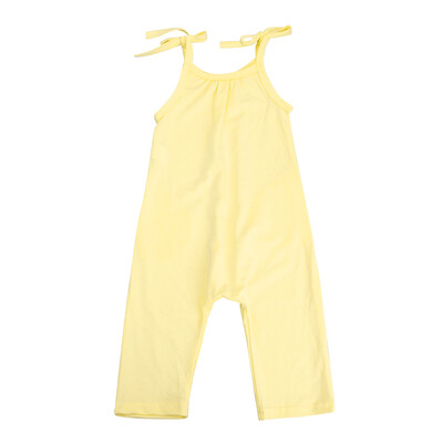 

Baby Girls Straps Rompers Kids Solid Color Summer Cute Cotton Jumpsuits