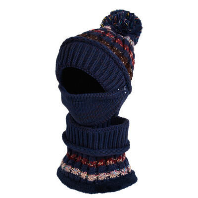 

Tailored Fashion Women Winter Knit Hat Collar Set Thick Warm Wool Earmuffs