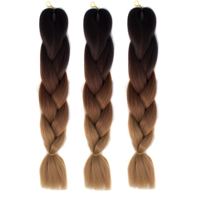 

Gobestart 1PC New Fashion Womens Gradient Long Braid Wavy Party Wigs Q