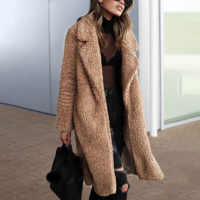 

Womens Loose Lapel Collar Tops Open Front Long Sleeve Party Jacket Sweater Coat