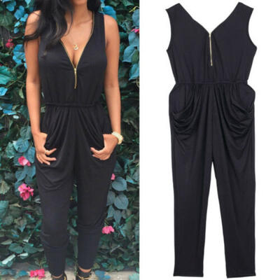 

Women Ladies Summer V Neck Boho Playsuit Party Jumpsuit Romper Harrem Trousers