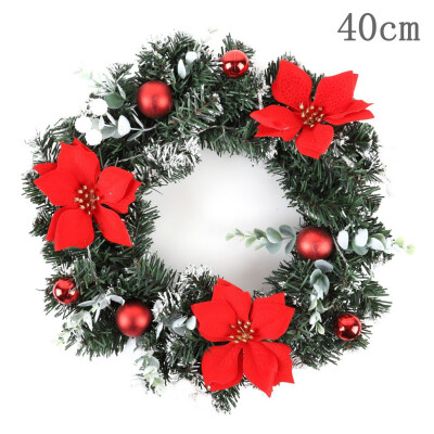 

40cm LED Christmas Wreath With Artificial Pine Cones Berries And Flowers Holiday Front Door Hanging Decoration Couronne Noel