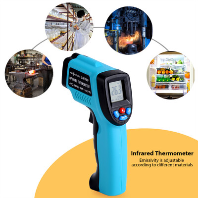 

Greensen Infrared ThermometerRICHMETERS GM550 Adjustable Emissivity Digital Infrared Thermometer Laser Temperature Gun