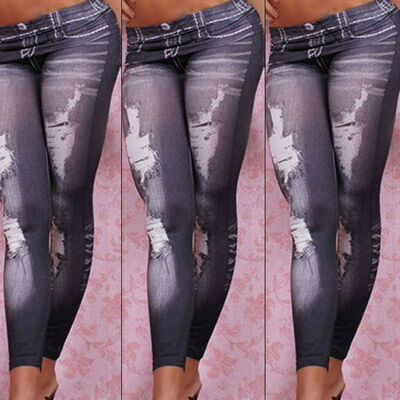

Women Ripped High Waisted Skinny Fit Jeans Ladies Stretchy Denim Pants Leggings