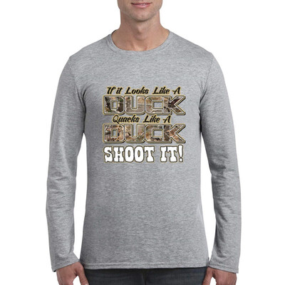 

Funny Hunting It Looks Like Duck Mens Long Sleeve Shirts