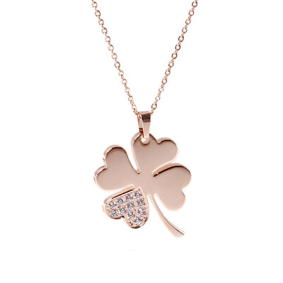 

Fashion Women Four-leaf Clover-encrusted Necklace Chain of Clavicle-pictures-four Leaf Clover