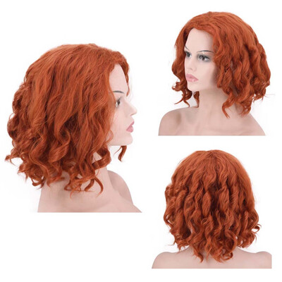 

〖Follure〗Women Natural Short Wavy Costume Wig Brown Cosplay Synthetic Hair Curly Wigs
