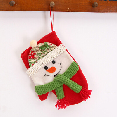 

〖Follure〗Christmas gifts Candy Beads Christmas Santa Claus Snowman Gloves Decorations