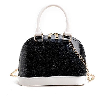 

Summer Transparent PVC Shell Lady Handbags for Women 2019 New Chains Fashion Jelly Tote Bags Small Famous Brand Shoulder Bags