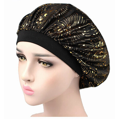 

Cotton Night Sleep Cap Hair Bonnet Hat Head Cover Satin Turban Wrap Band Elastic