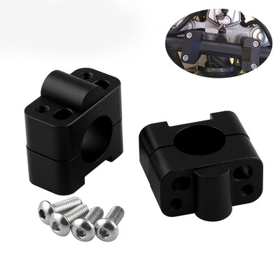 

Tailored 2X CNC Handlebar Fat Bar Risers Mount Clamp Adaptor Exchange Motorcycle