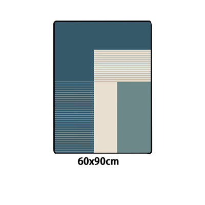 

Gobestart Geometric Dark Green Blue Living roombedroom Rug Anti Skid Soft Carpet Modern