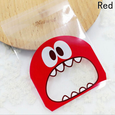 

FUNNYBUNNY 100pcs Big Mouse Monster Daisies Cookie Candy Soap Packaging Self-adhesive Plastic Bags for Biscuits Package