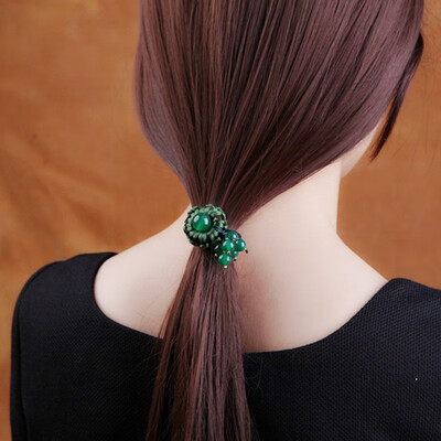 

National style hair accessories fashion tiara hair rope retro small fresh decoration tie head rope hair ring Sen Ms hair ring