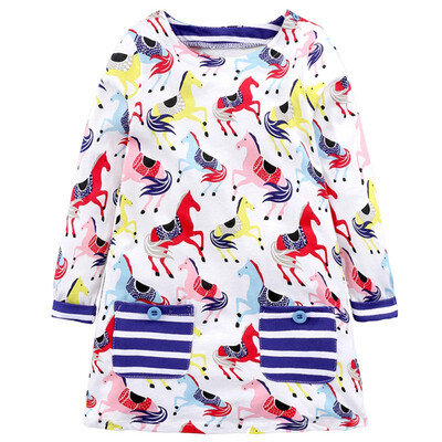 

High Quality Baby Girl Dress With Cartoon Pattern And Full Sleeve Comfortable For Kids Dressing In Different Places