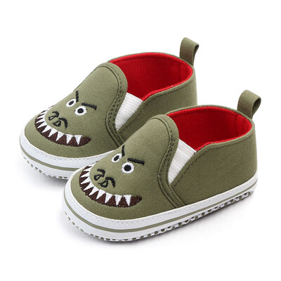 

Newborn Baby Boy Girl Shoes First Walkers Baby Shoes Moccasin Canvas Prewalkers for Kids Crib Shark mouth Toddler Shoes
