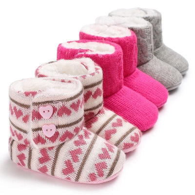 

Toddler Newborn Baby Girls Boys Knit Crochet Shoes Winter Warm Crib Handcraft