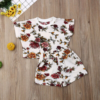 

2pcs Kids Baby Girl Summer Clothes Tank Crop Top Vest Shorts Pants Outfits Set