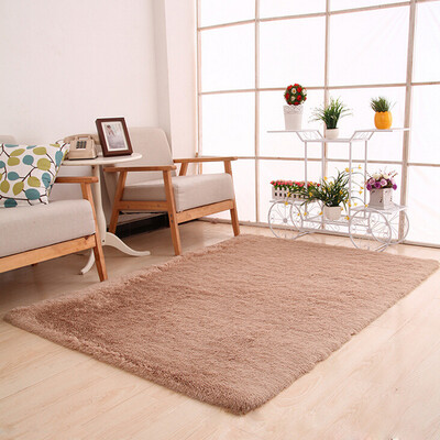 

Gobestart Fluffy Rugs Anti-Skid Shaggy Area Rug Dining Home Carpet Floor Mat Army Green